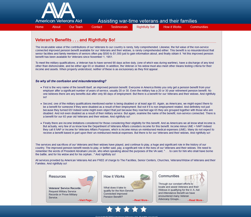 American Veterans Aid example 2